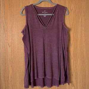 AE Cold Shoulder Long Sleeve Rib Top